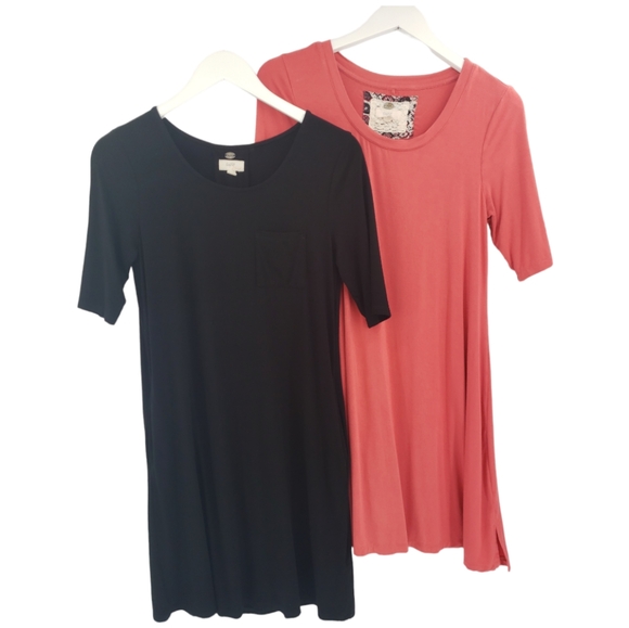 Cupio Dress Bundle Black with Pockets Coral no Pockets Size Small - Picture 1 of 15